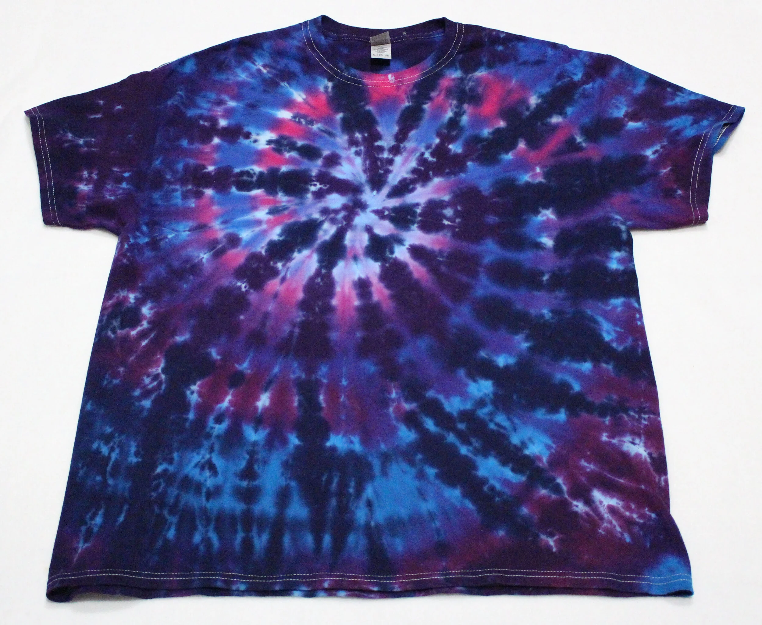 Purple, Pink, and Blue Spiral Tie Dye Shirt Adult X-large — Fun